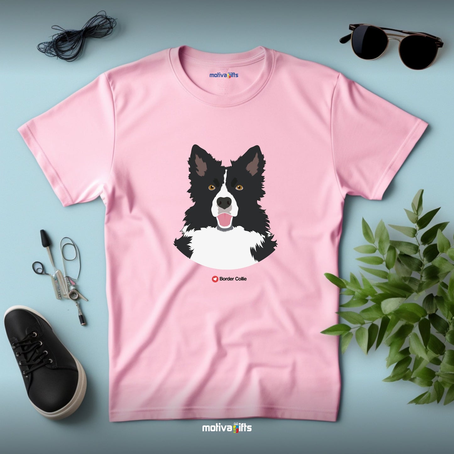 Border Collie Tshirt Love Dogs T - Shirt - #product_colour# #product_position# Motiva Gifts