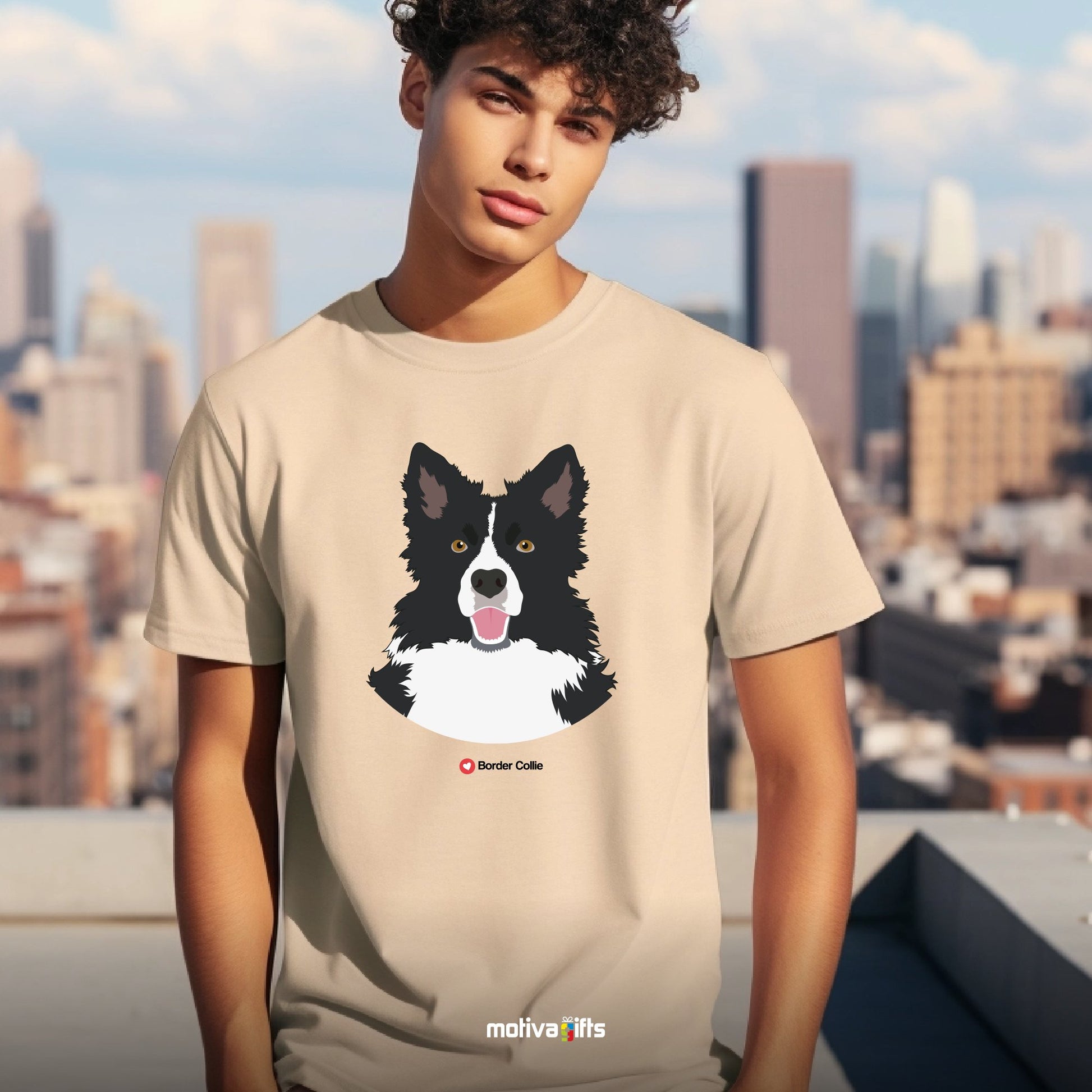 Border Collie Tshirt Love Dogs T - Shirt - #product_colour# #product_position# Motiva Gifts