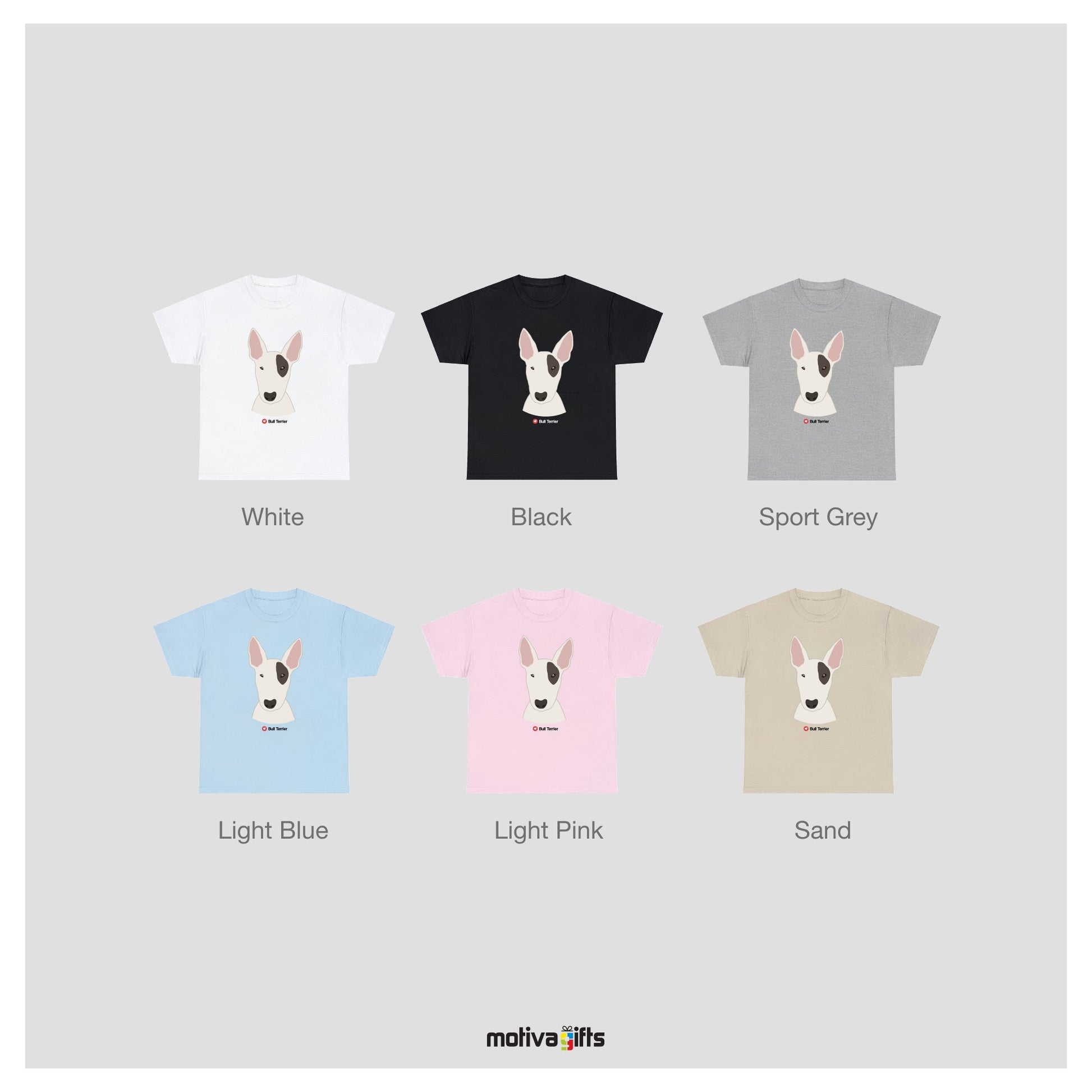 Bull Terrier Tshirt Love Dogs T - Shirt - #product_colour# #product_position# Motiva Gifts