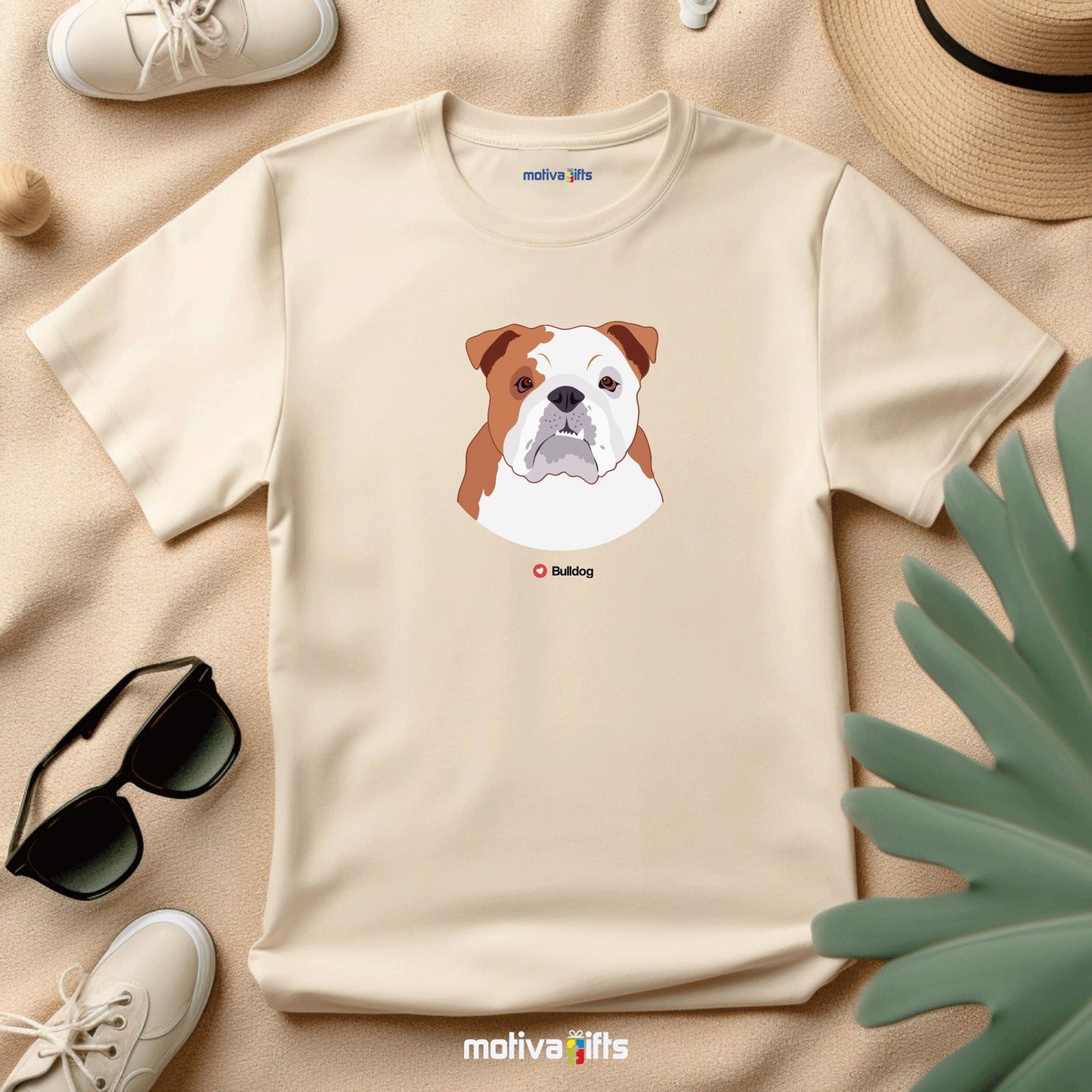 Bulldog Tshirt Love Dogs T - Shirt - #product_colour# #product_position# Motiva Gifts