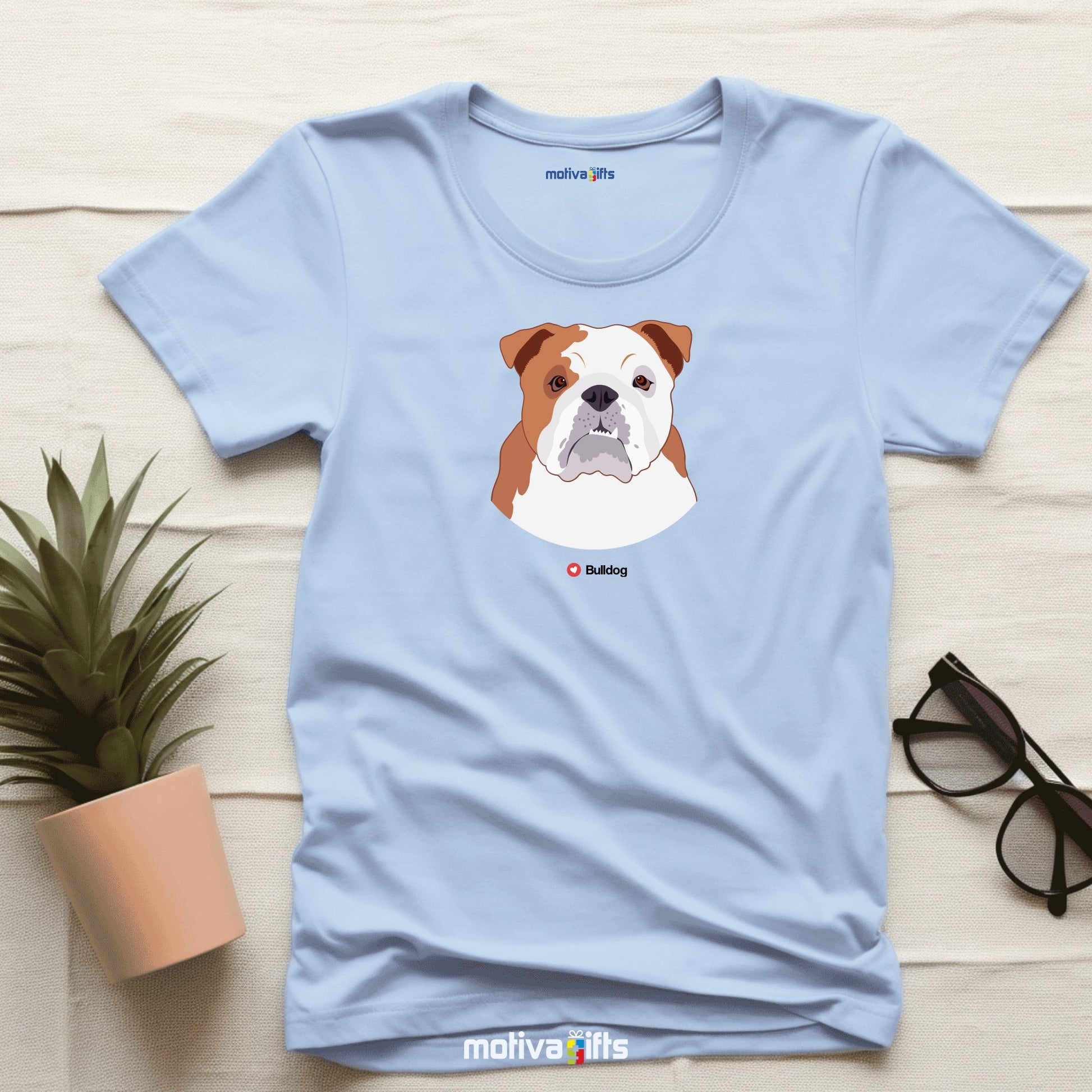 Bulldog Tshirt Love Dogs T - Shirt - #product_colour# #product_position# Motiva Gifts