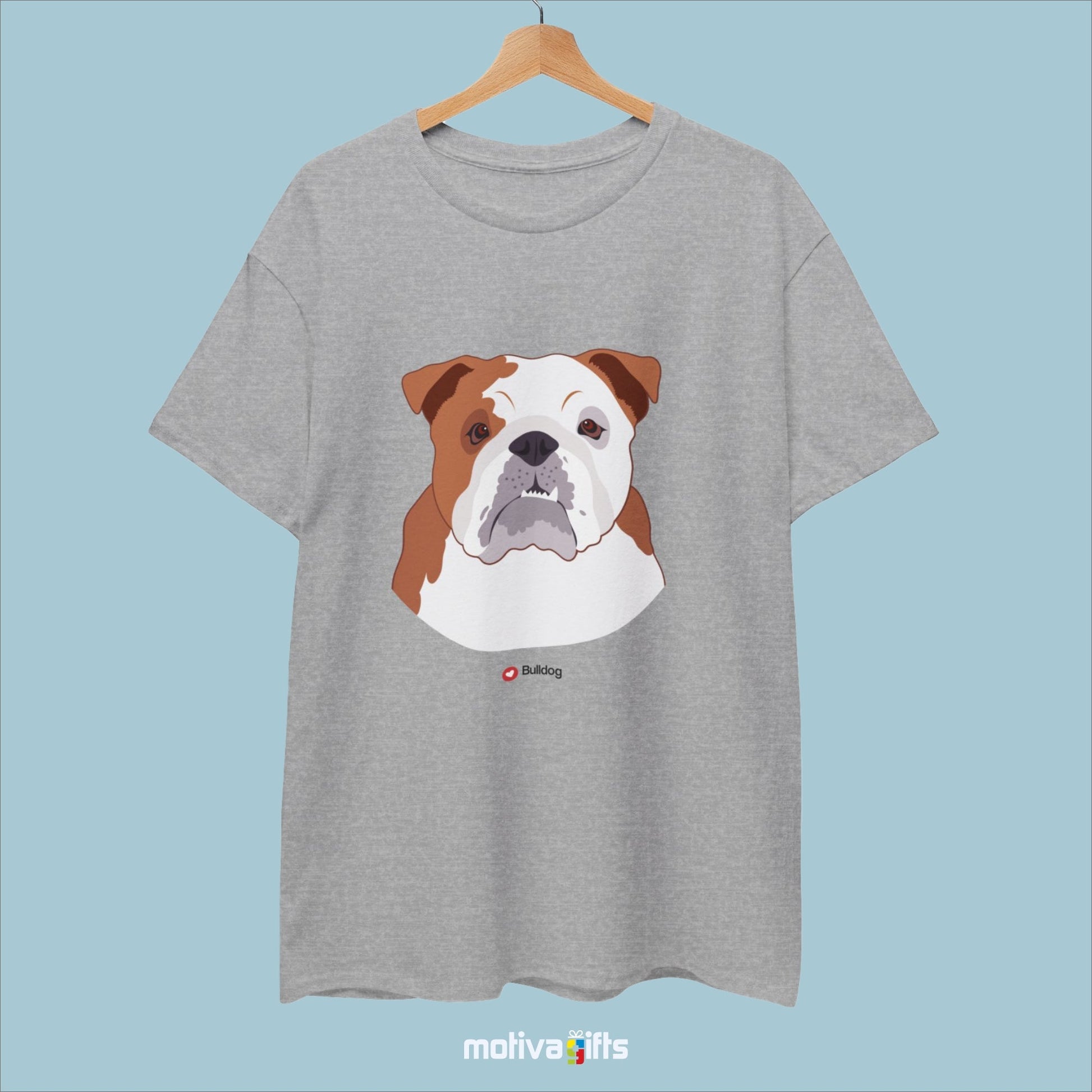 Bulldog Tshirt Love Dogs T - Shirt - #product_colour# #product_position# Motiva Gifts