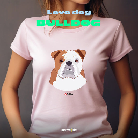 Bulldog Tshirt Love Dogs T - Shirt - #product_colour# #product_position# Motiva Gifts