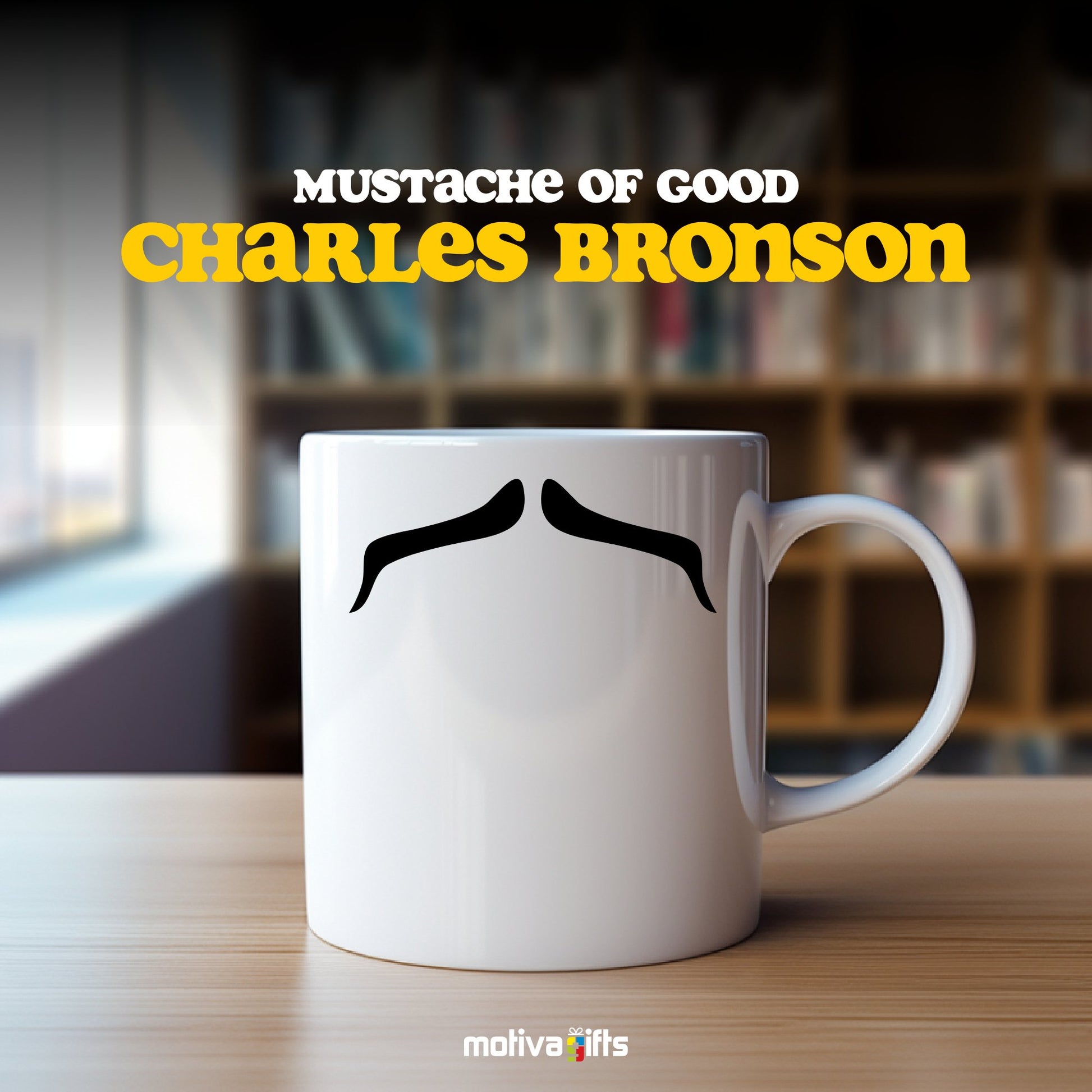 Charles Bronson Mustache Coffee Mug Mug - #product_colour# #product_position# Motiva Gifts