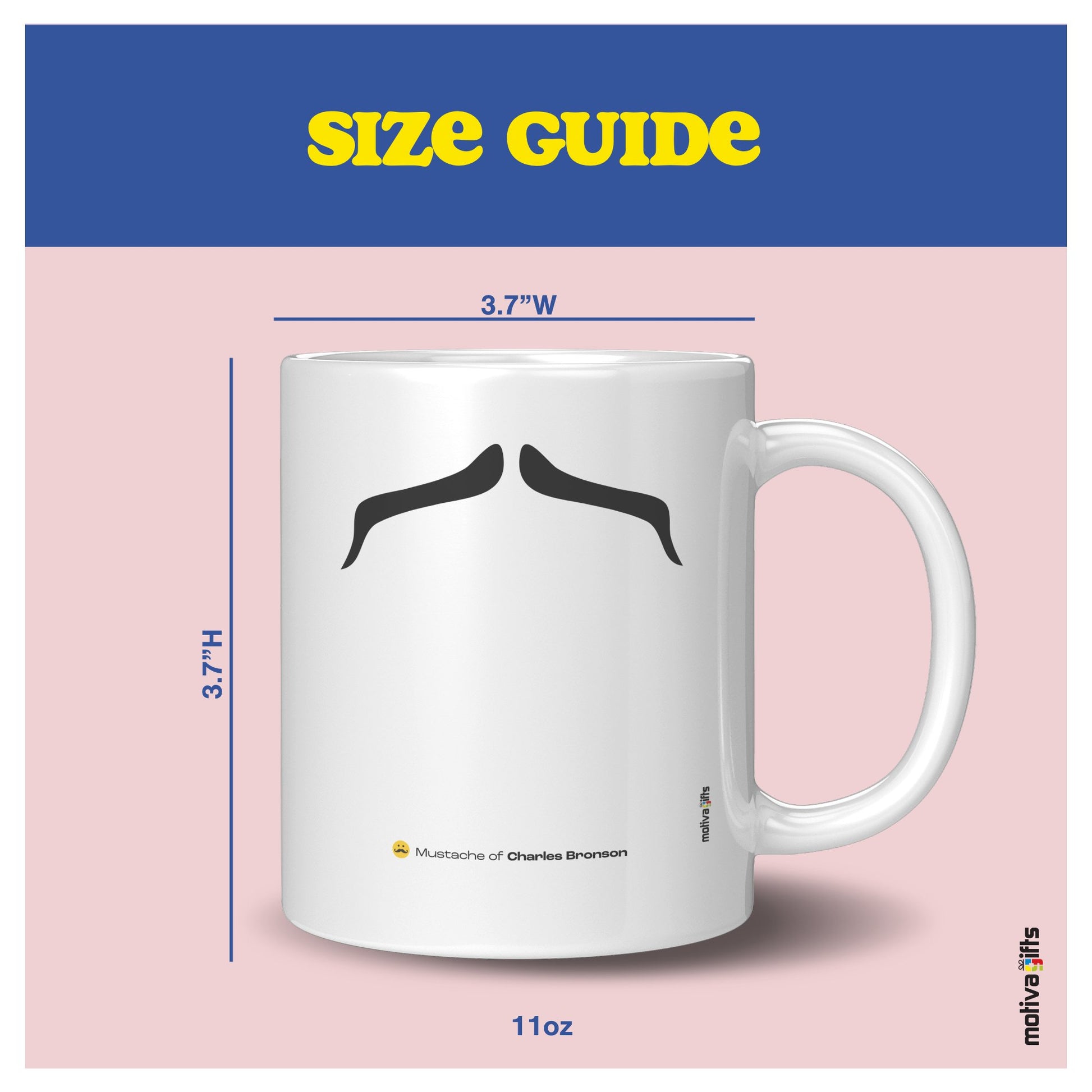 Charles Bronson Mustache Coffee Mug Mug - #product_colour# #product_position# Motiva Gifts