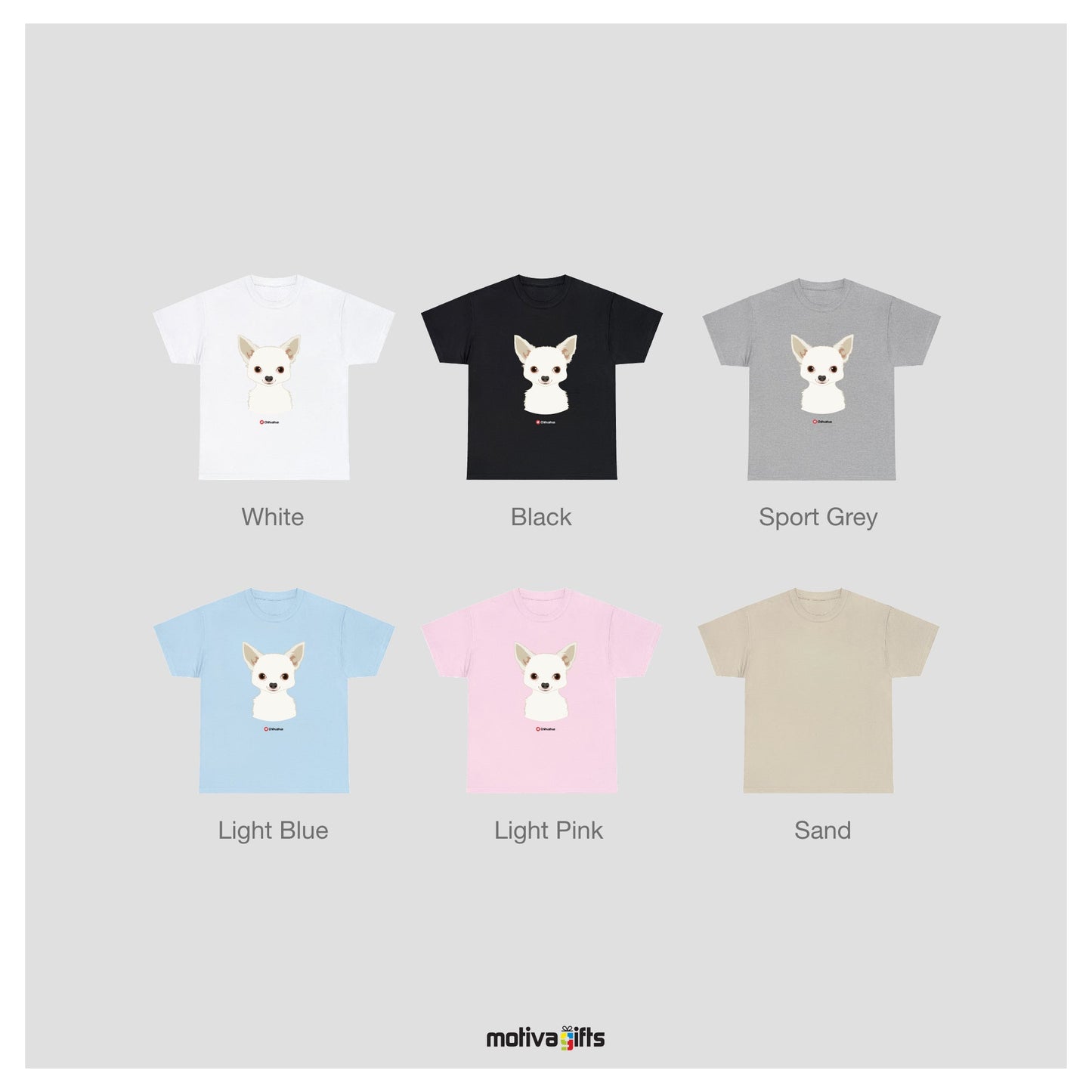 Chihuahua Tshirt Love Dogs T - Shirt - #product_colour# #product_position# Motiva Gifts