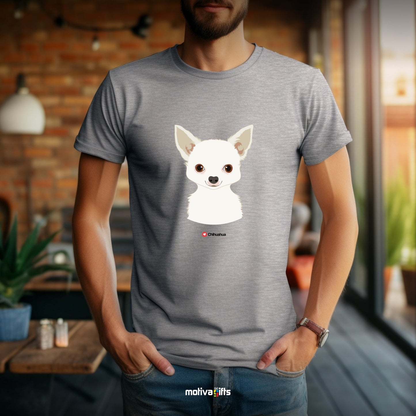 Chihuahua Tshirt Love Dogs T - Shirt - #product_colour# #product_position# Motiva Gifts