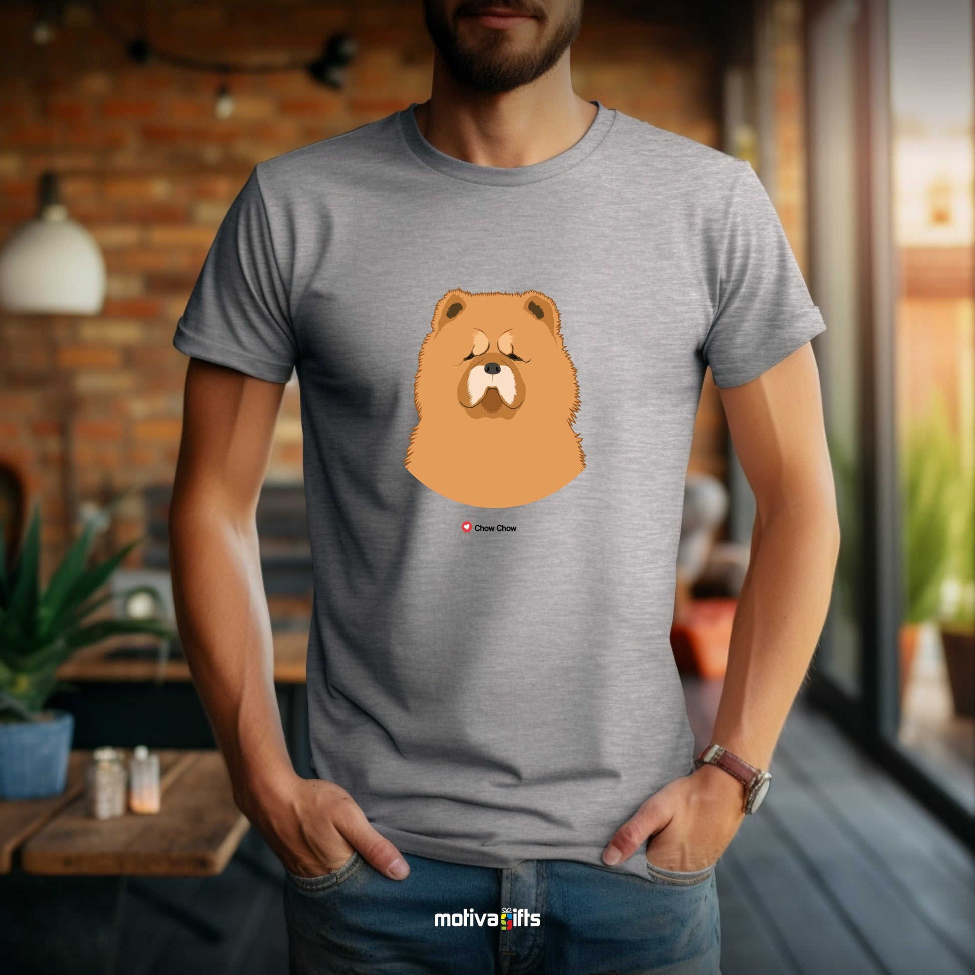 Chow Chow Tshirt Love Dogs T - Shirt - #product_colour# #product_position# Motiva Gifts