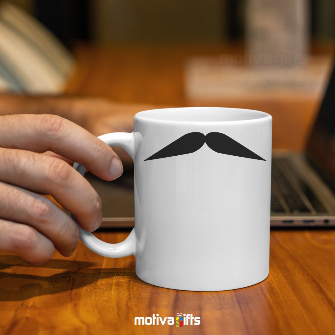 Clark Gable Mustache Coffee Mug Mug - #product_colour# #product_position# Motiva Gifts