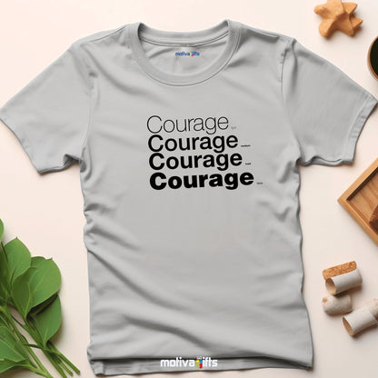 Courage Black Words Collection T - shirt T - Shirt - #product_colour# #product_position# Motiva Gifts