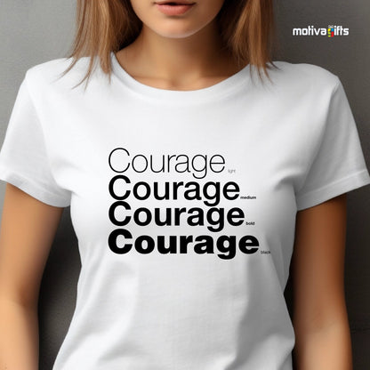 Courage Black Words Collection T - shirt T - Shirt - #product_colour# #product_position# Motiva Gifts