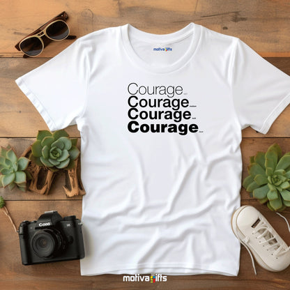 Courage Black Words Collection T - shirt T - Shirt - #product_colour# #product_position# Motiva Gifts