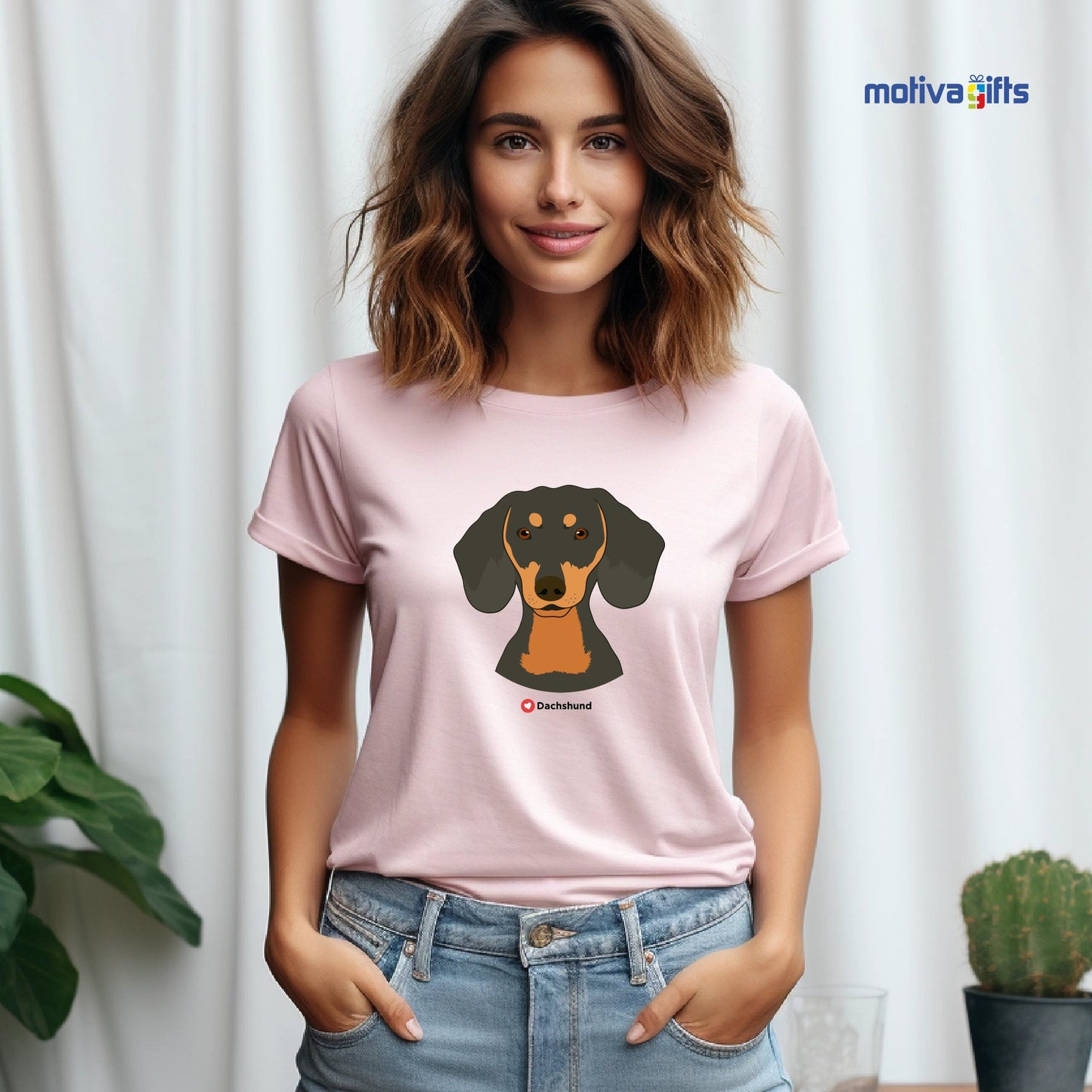 Dachshund Tshirt Love Dogs T - Shirt - #product_colour# #product_position# Motiva Gifts