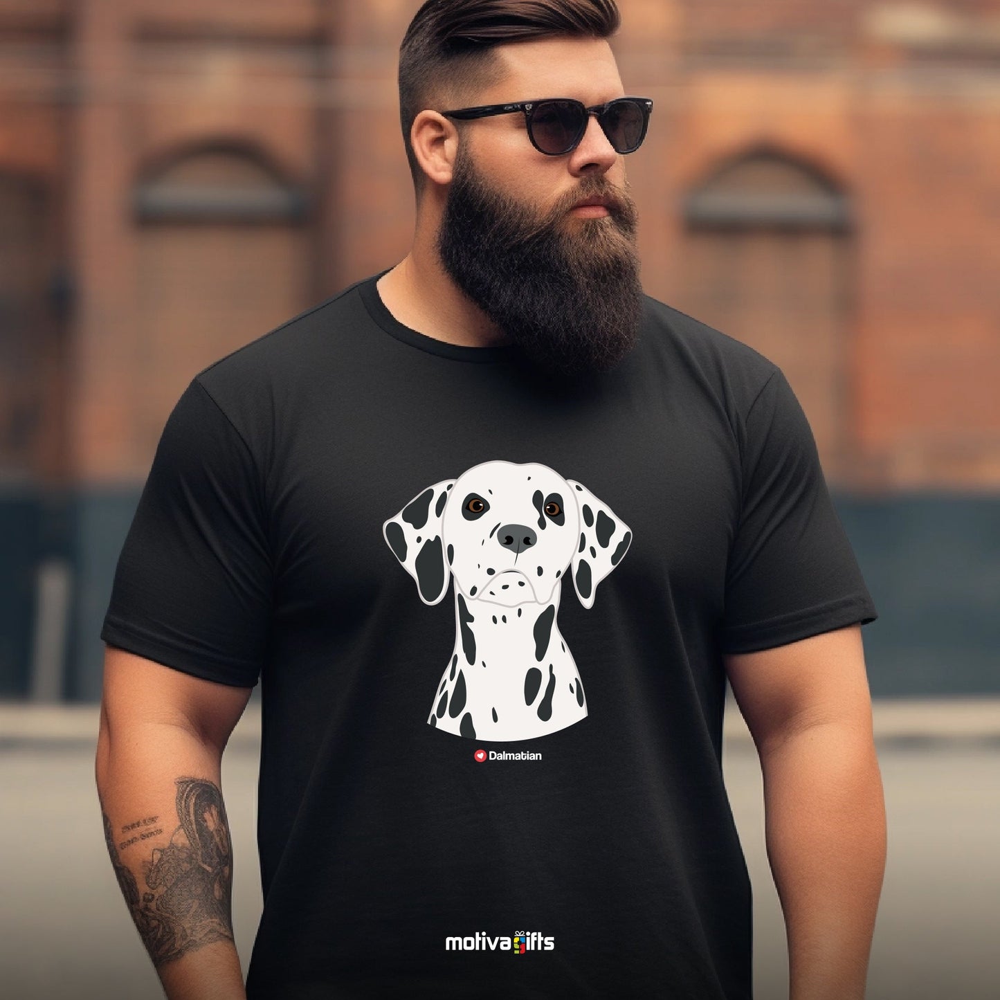 Dalmatian Tshirt Love Dogs T - Shirt - #product_colour# #product_position# Motiva Gifts