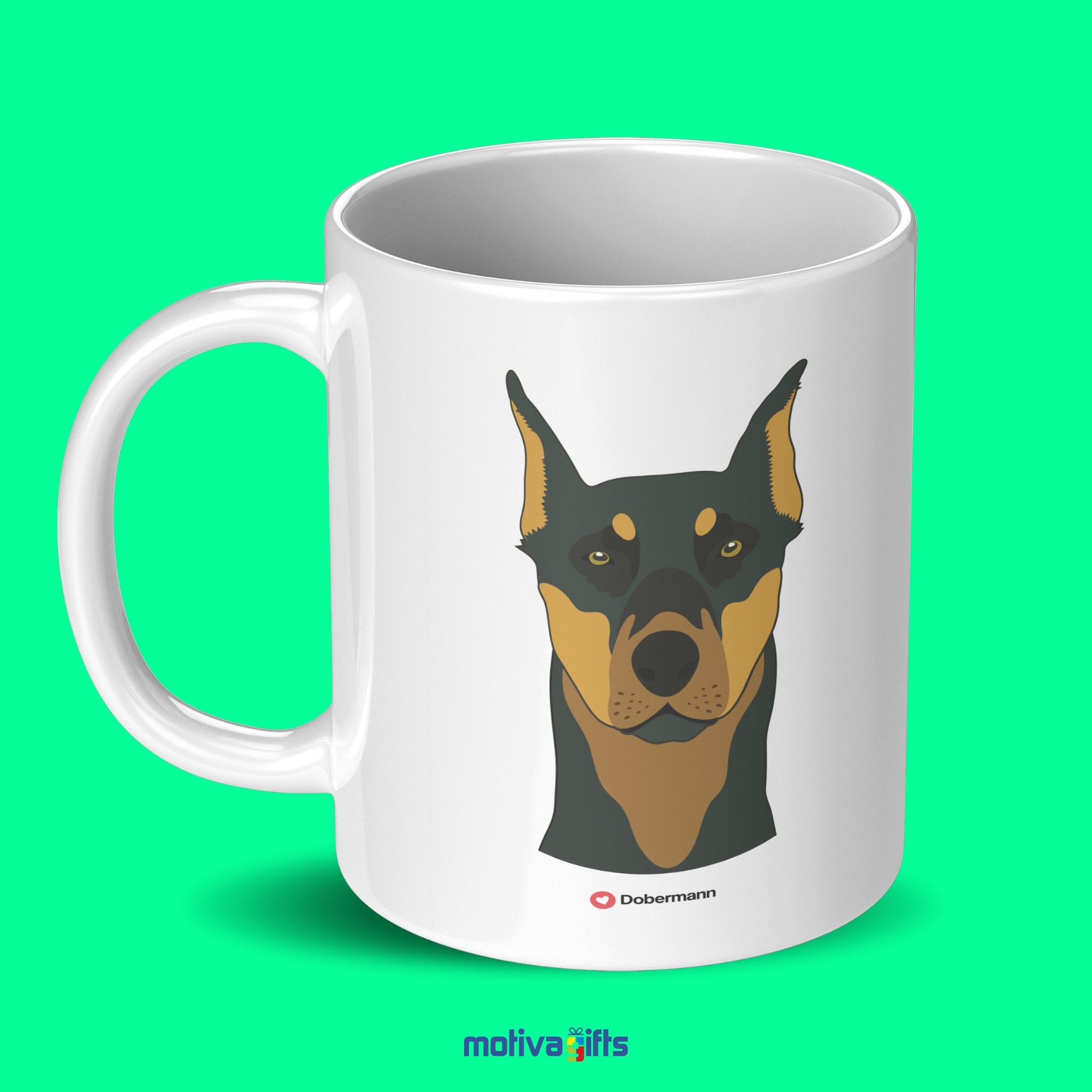 Dobermann Coffee Mug Mug - #product_colour# #product_position# Motiva Gifts