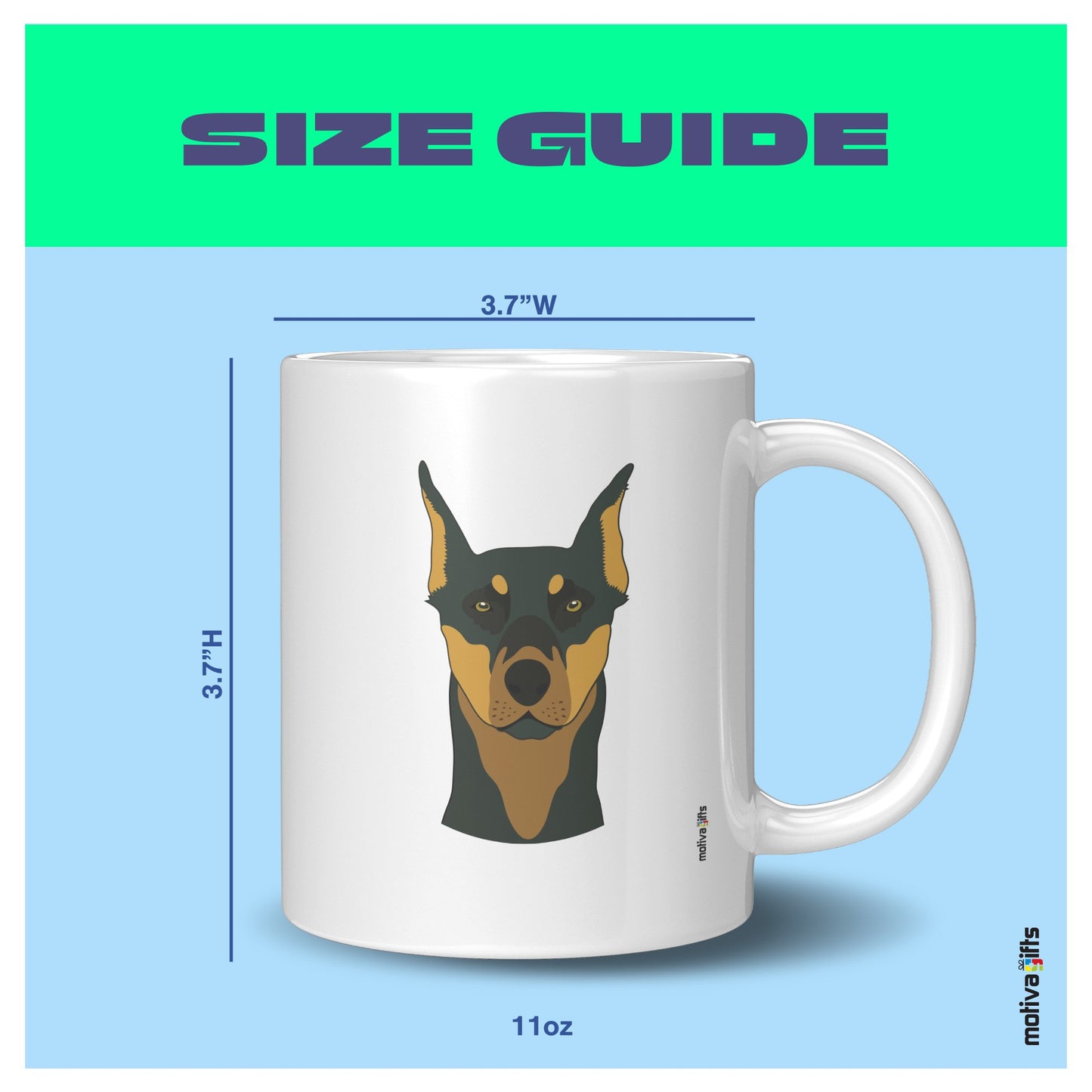 Dobermann Coffee Mug Mug - #product_colour# #product_position# Motiva Gifts