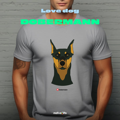 Dobermann Tshirt Love Dogs T - Shirt - #product_colour# #product_position# Motiva Gifts