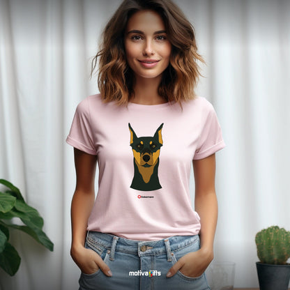 Dobermann Tshirt Love Dogs T - Shirt - #product_colour# #product_position# Motiva Gifts