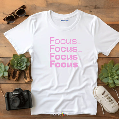 Focus Pink Words Collection T - shirt T - Shirt - #product_colour# #product_position# Motiva Gifts