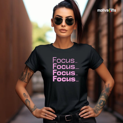 Focus Pink Words Collection T - shirt T - Shirt - #product_colour# #product_position# Motiva Gifts