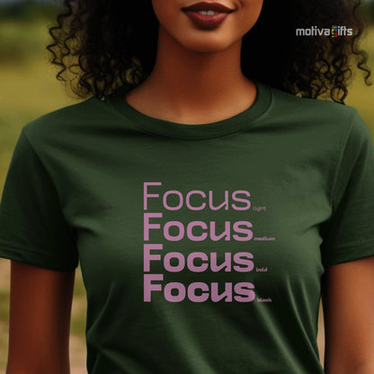 Focus Pink Words Collection T - shirt T - Shirt - #product_colour# #product_position# Motiva Gifts