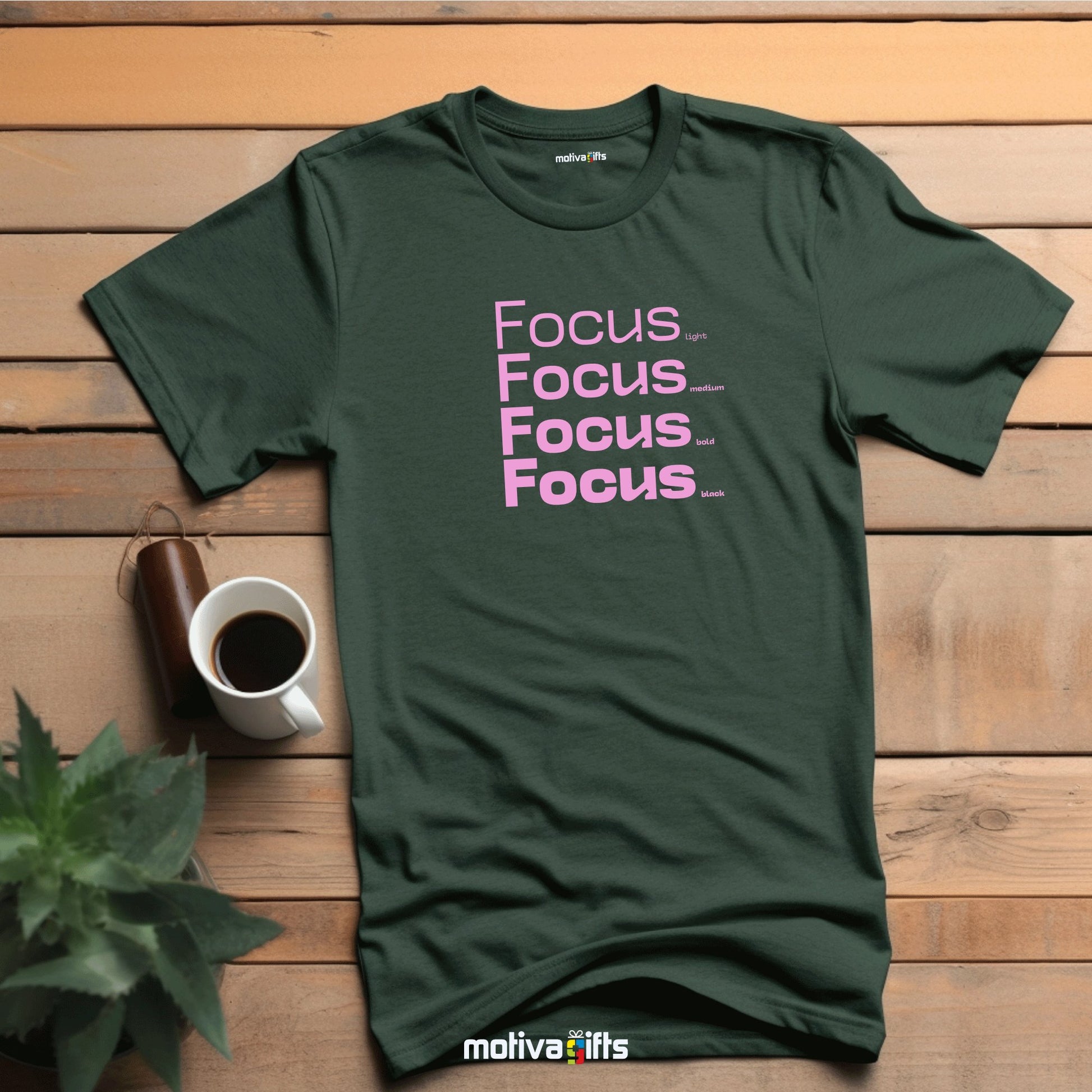 Focus Pink Words Collection T - shirt T - Shirt - #product_colour# #product_position# Motiva Gifts