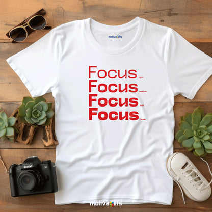 Focus Red Words Collection T - shirt T - Shirt - #product_colour# #product_position# Motiva Gifts