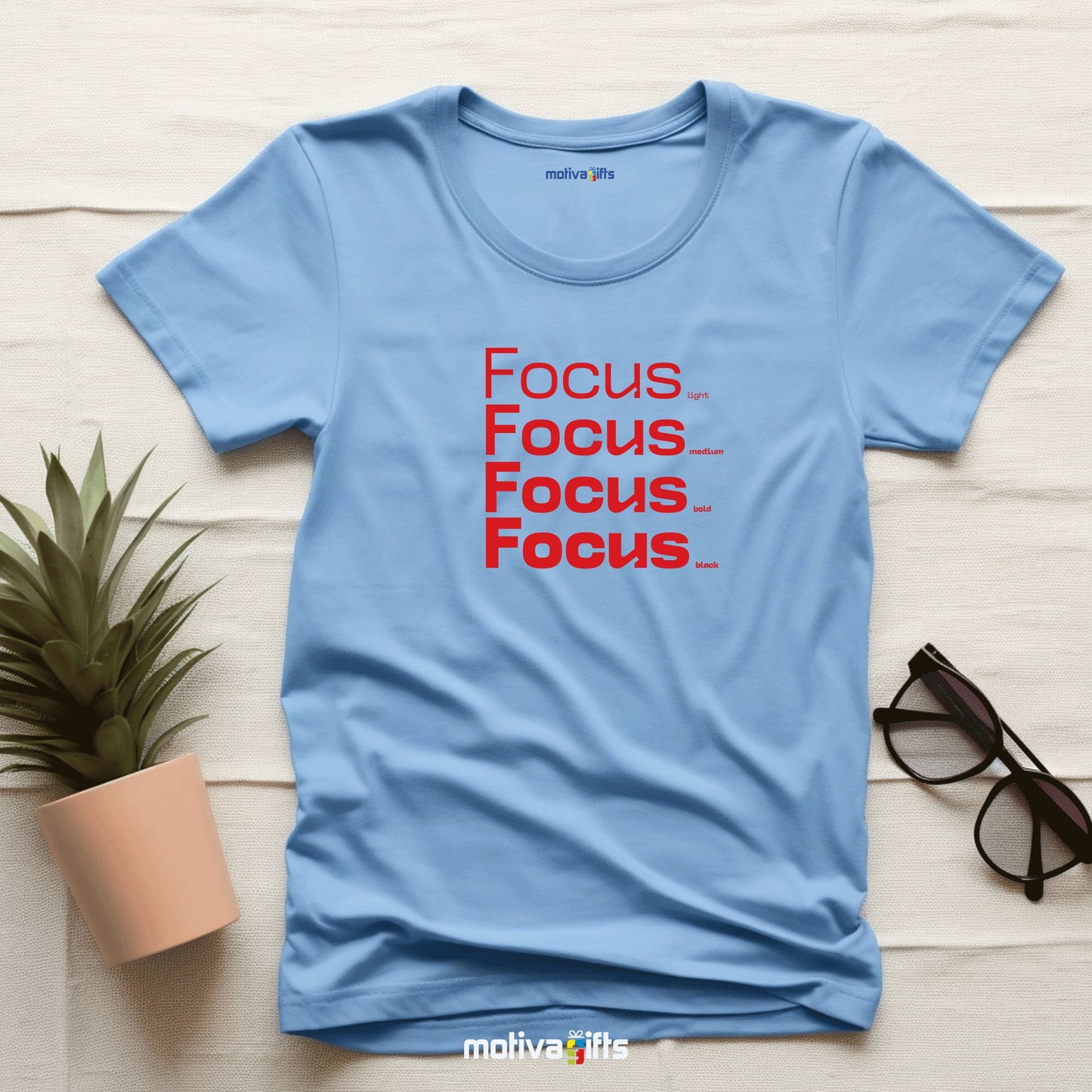 Focus Red Words Collection T - shirt T - Shirt - #product_colour# #product_position# Motiva Gifts