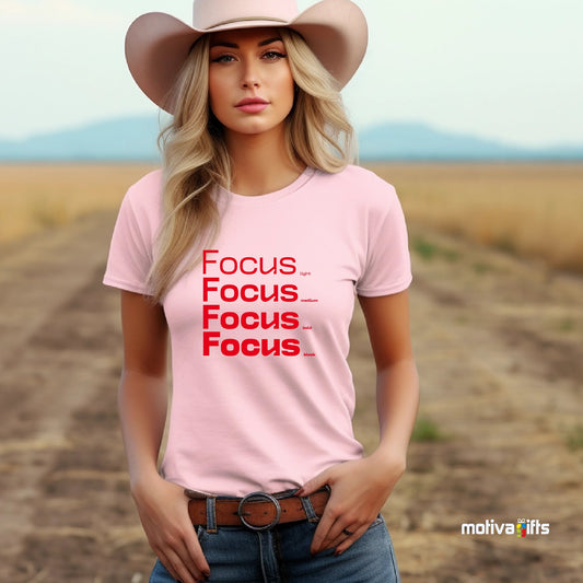 Focus Red Words Collection T - shirt T - Shirt - #product_colour# #product_position# Motiva Gifts