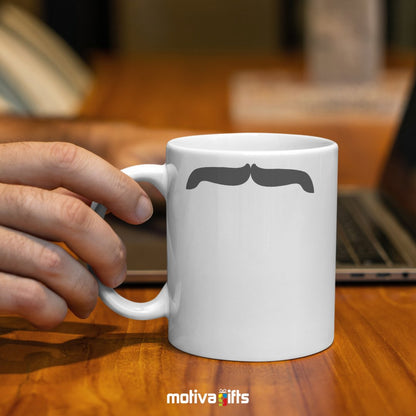 Freddie Mercury Mustache Coffee Mug Mug - #product_colour# #product_position# Motiva Gifts