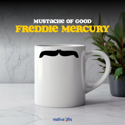 Freddie Mercury Mustache Coffee Mug Mug - #product_colour# #product_position# Motiva Gifts