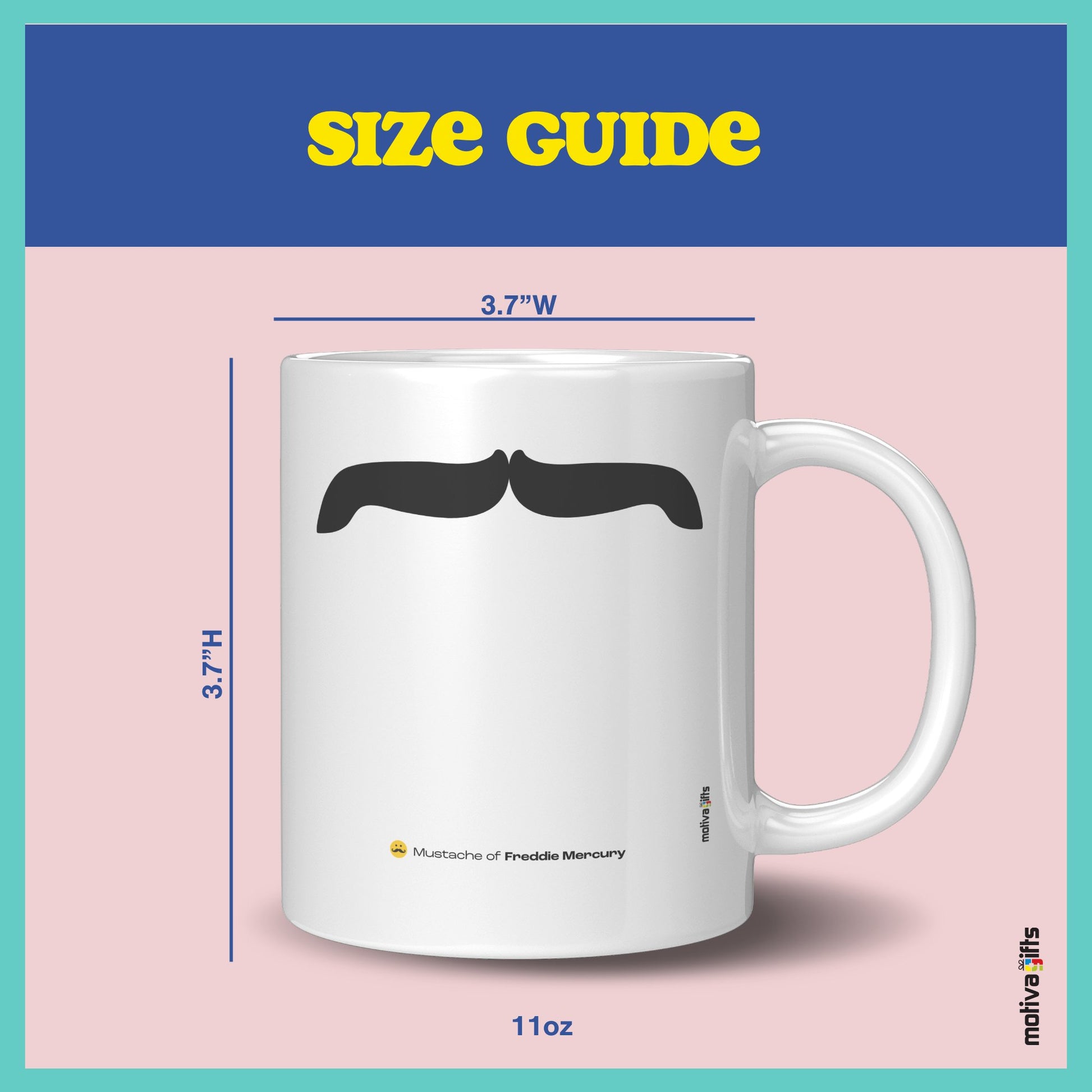 Freddie Mercury Mustache Coffee Mug Mug - #product_colour# #product_position# Motiva Gifts