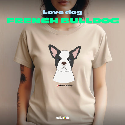 French Bulldog Tshirt Love Dogs T - Shirt - #product_colour# #product_position# Motiva Gifts