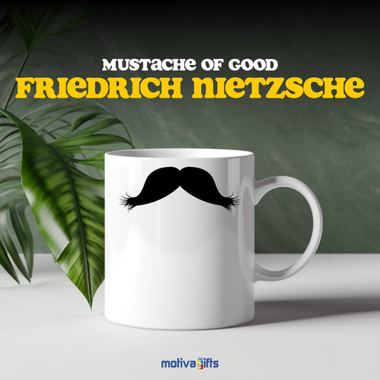 Friedrich Nietzsche Mustache Coffee Mug Mug - #product_colour# #product_position# Motiva Gifts