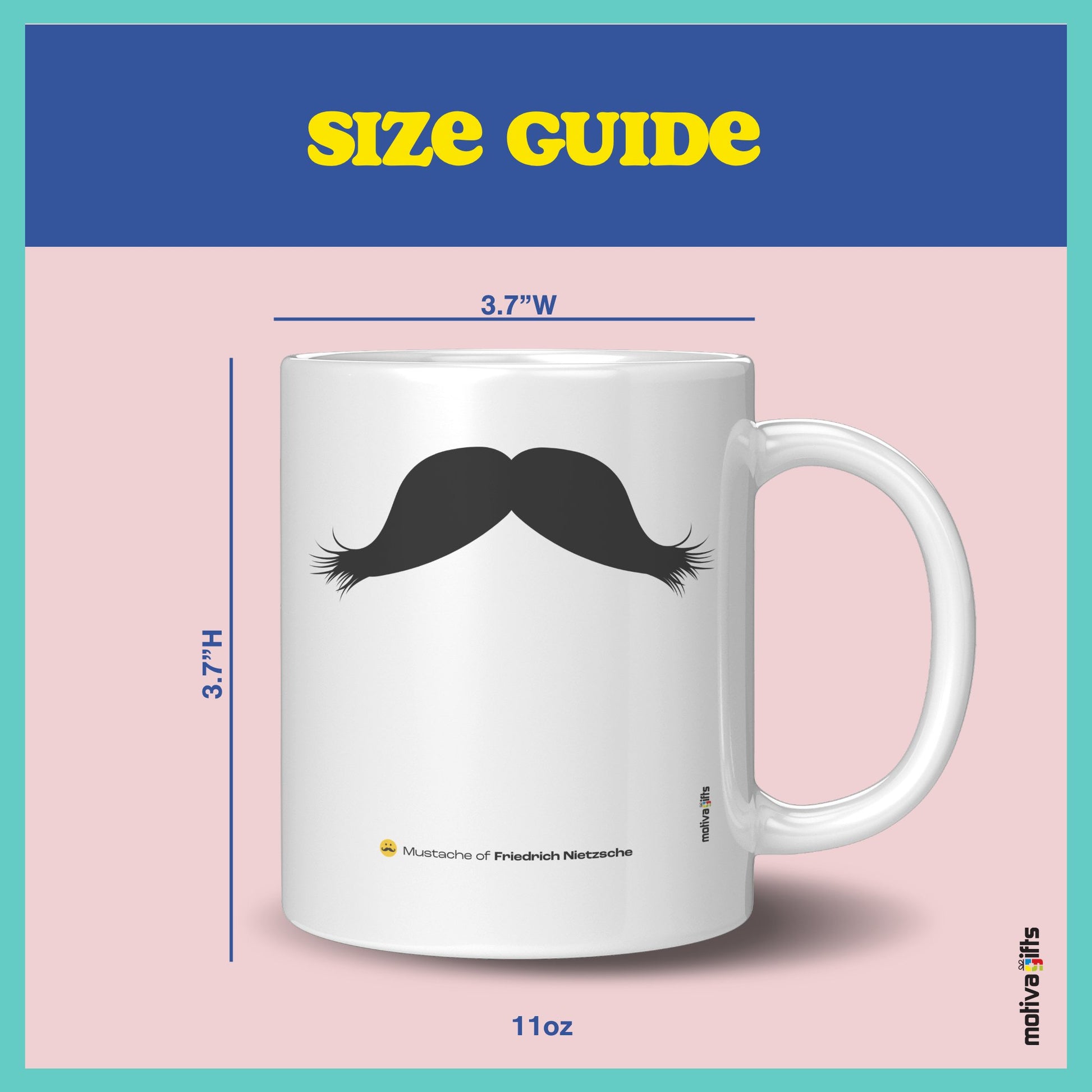 Friedrich Nietzsche Mustache Coffee Mug Mug - #product_colour# #product_position# Motiva Gifts