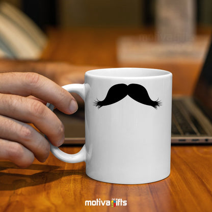 Friedrich Nietzsche Mustache Coffee Mug Mug - #product_colour# #product_position# Motiva Gifts