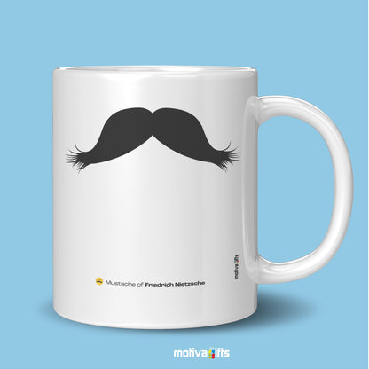 Friedrich Nietzsche Mustache Coffee Mug Mug - #product_colour# #product_position# Motiva Gifts