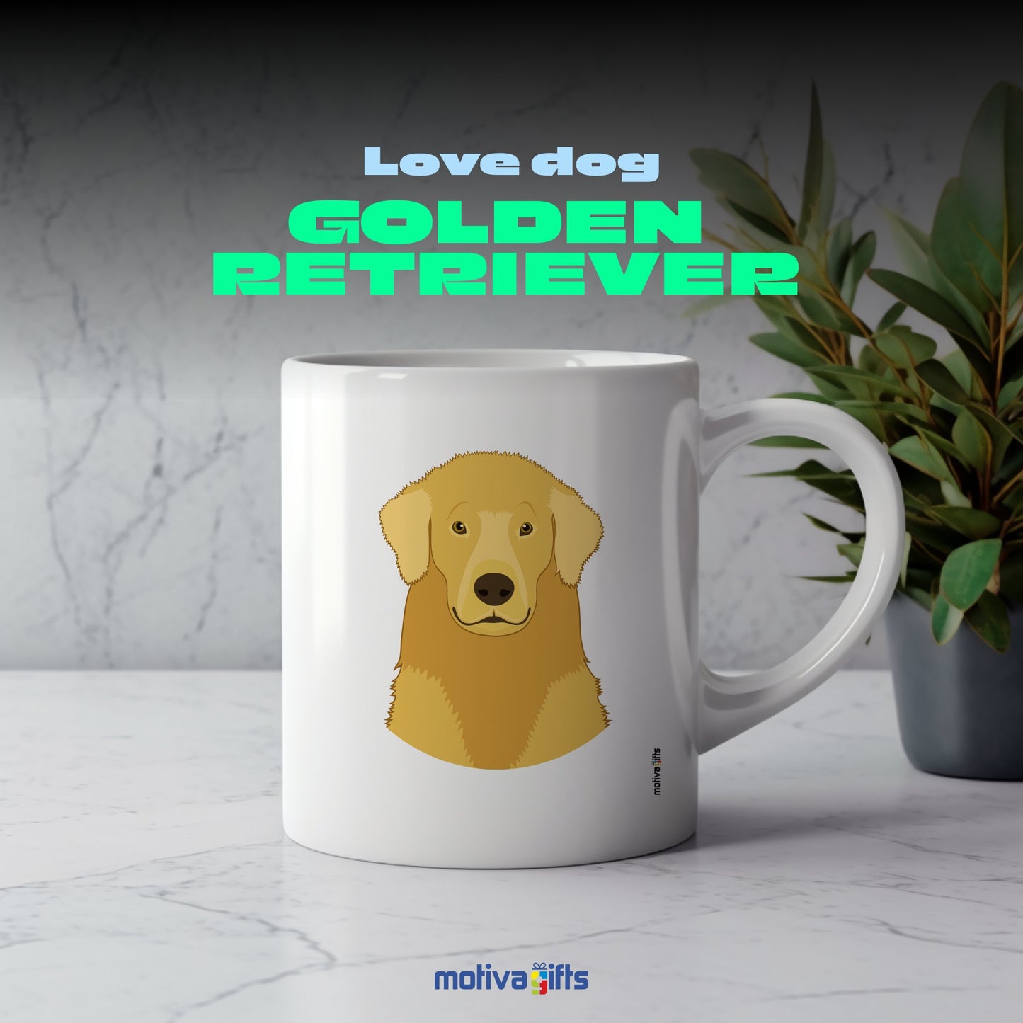 Golden Retriever Coffee Mug Mug - #product_colour# #product_position# Motiva Gifts